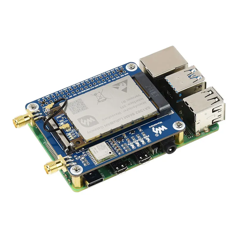Placa de expansión Raspberry Pi 4B LoRaWAN, módulo SX1302 EU868 GNSS, bajo consumo de energía y velocidad rápida para Raspberry Pi 4B