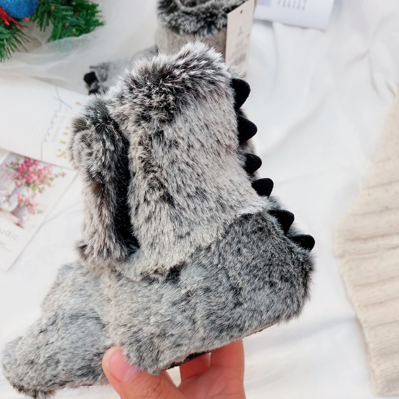 children Slippers Grizzly Bear Stuffed Animal Claw Paw Slippers Toddlers Costume Footwear kids warm shoes With Velcro claws