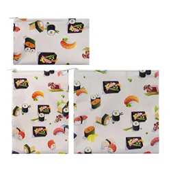 3pcs Snack Bags Washable Lunch Bags Reusable Multifunctional Waterproof Sandwich Food Wrap For Child School Travel Wet Bags