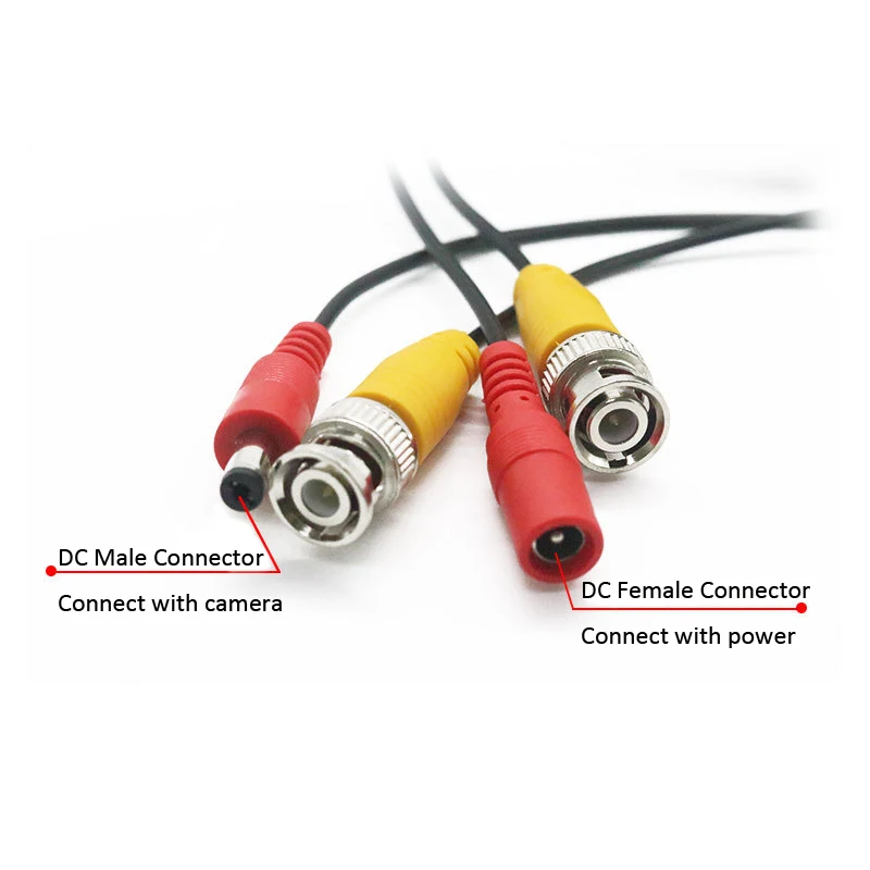 2 IN 1 AHD CCTV Camera Video Cable 5M/10M/15M/20M/30M/40M Output Power Supply 2 IN 1 Security Camera BNC Cord for Analog Camera