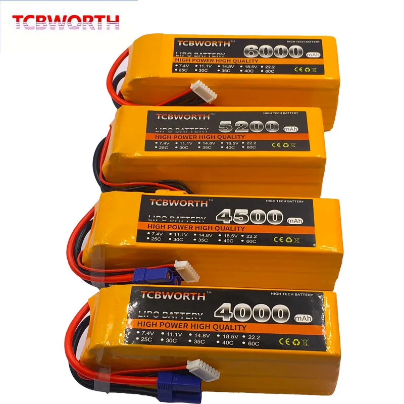 2S 3S 4S6S RC Drone LiPo Battery 7.4V 11.1V 14.8V 22.2V 2200 3300 4200 5200 6000mAh 25C 35C 60C RC Airplane Helicopter Quadrotor