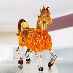 1 Piece Whiskeys Decanter Glass Horse Shape Cocktail Champagne Elegant Decor Transparent Liquor Tequila for Home Car Father Men