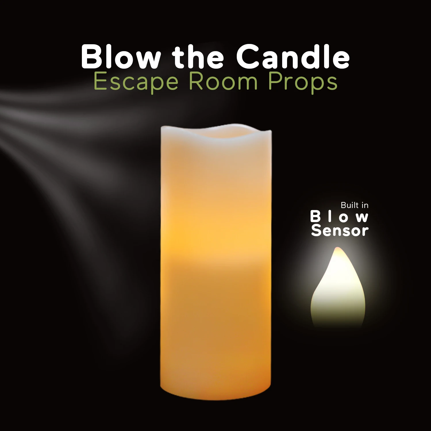 

Room Escape Props Blow Candle Unlock the 12V Electromagnetic Lock Real Life Trigger Mechanism Props to Pass the Adventure Game