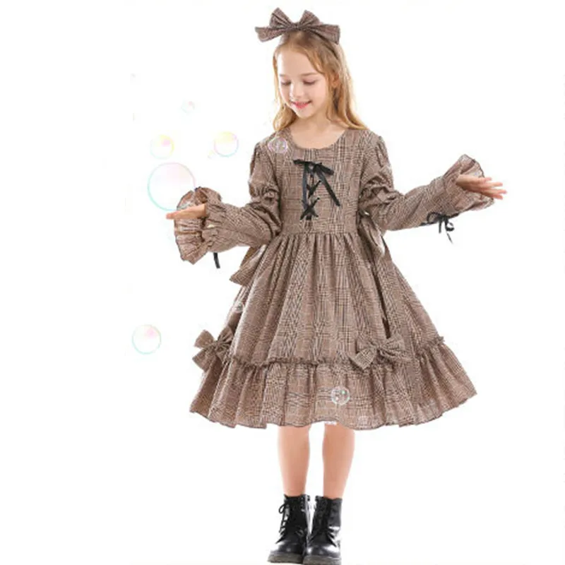 3 Colors Lolita Girls Halloween Alice Costumes Kids Children Waitress Maid Cosplay Carnival Purim Parade Role Play Party Dress