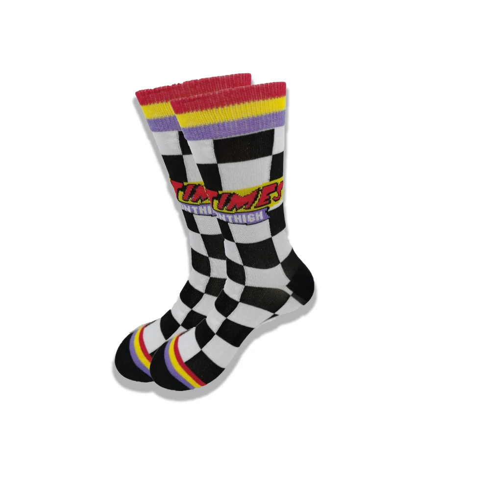 A Pair of Autumn and Winter Cartoon Animal Men and Women\'s Socks Yellow Blue Red Orange Green Grey Tube Senior Sewing Crew