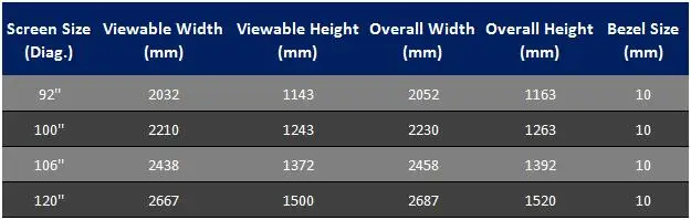 T2ALRF Trinovisuals 16:9 HDTV 4K/8K Ultra HDR 3D Led-hintergrundbeleuchtung Umgebungs Licht Ablehnung Nano Rand Fest rahmen Projektor Bildschirm – Detail 24