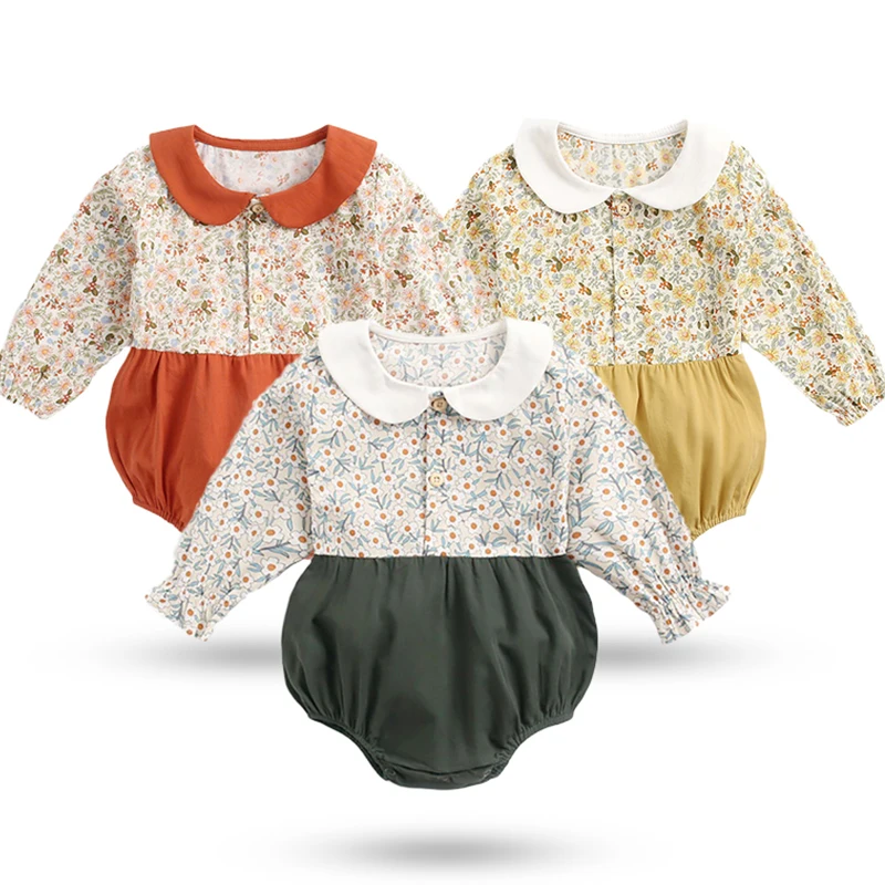 

Baby Girls Rompers Spring Cute Print Flower Romper Cotton Long Sleeve Jumpsuit Outfits Newborn Infant Clothes