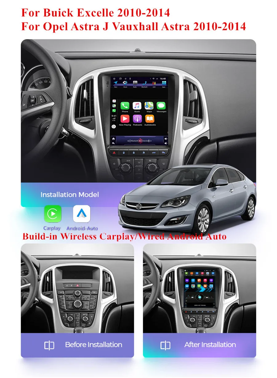 9.7'' Android 10.1 2GB + 32GB Car Stereo Radio GPS Navigation WIFI Caplay Mirror Link FM RDS for Opel Astra J 2010-2014