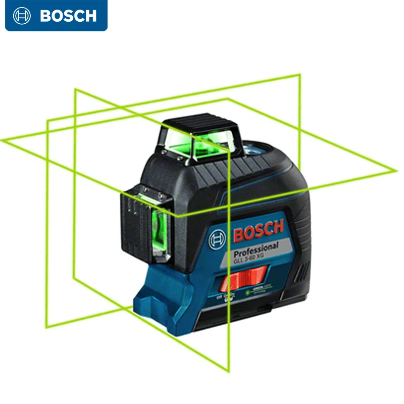 BOSCH 12 linee livello Laser verde livello 3D autolivellante 360 orizzontale e verticale Cross GLL3-60XG strumento di misurazione multifunzionale