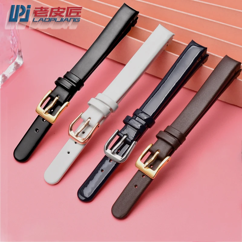 10MM Genuine Leather Strap FOR Calvin Klein Bent Bracelet Black  Brown Blue  White FOR K43231CS K43232 Women's Quartz Watch