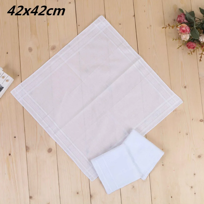 British Fashion Pure Cotton White Jacquard Handkerchief Shopping Camping Sweat-absorbent Clean Hygiene Portable Gift Harajuku