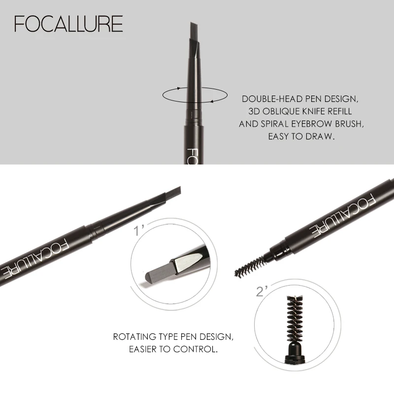 Focallure Wholesale Eyebrow Pencil 3 Colors Eye Brow Pen Professional Eye Makeup Eyebrows Enhancer Tools