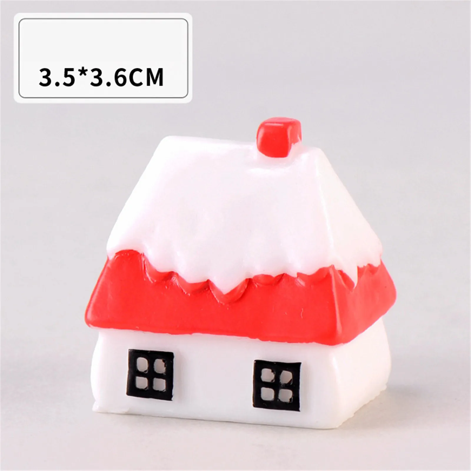 1 PC Happy New Year Concise Micro House For Christmas Home Decoration Red Roof Country Lodge Ornaments Party Adorment