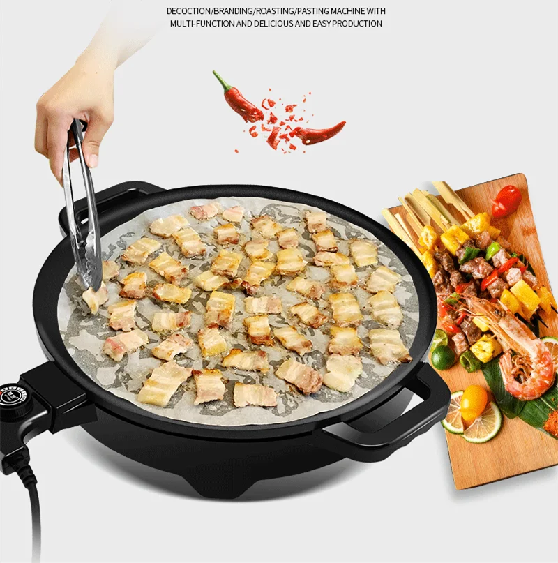 220V elektryczna gruba patelnia do naleśników non-stick Pancake Crepe Bakig Pan Pot Grill patelnia elektryczna ue/AU/UK/US