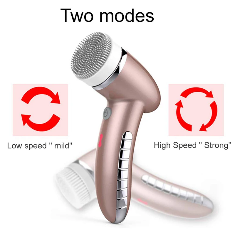 Facial Cleansing Brush Rechargeable Electric Spin Face Brush Waterproof Face Scrubber Massager with 4 Brush Heads Facial Machine