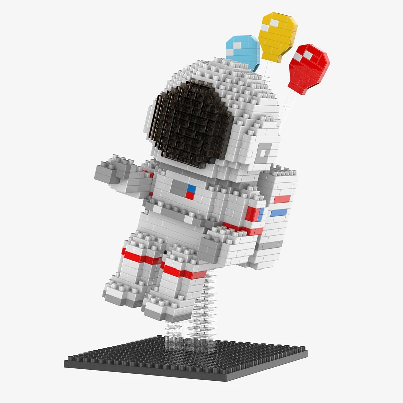 MOC 736pcs Astronaut Micro Building Blocks Spaceman Figures Cosmonaut Diamond Mini Brick Toys For Kids gifts