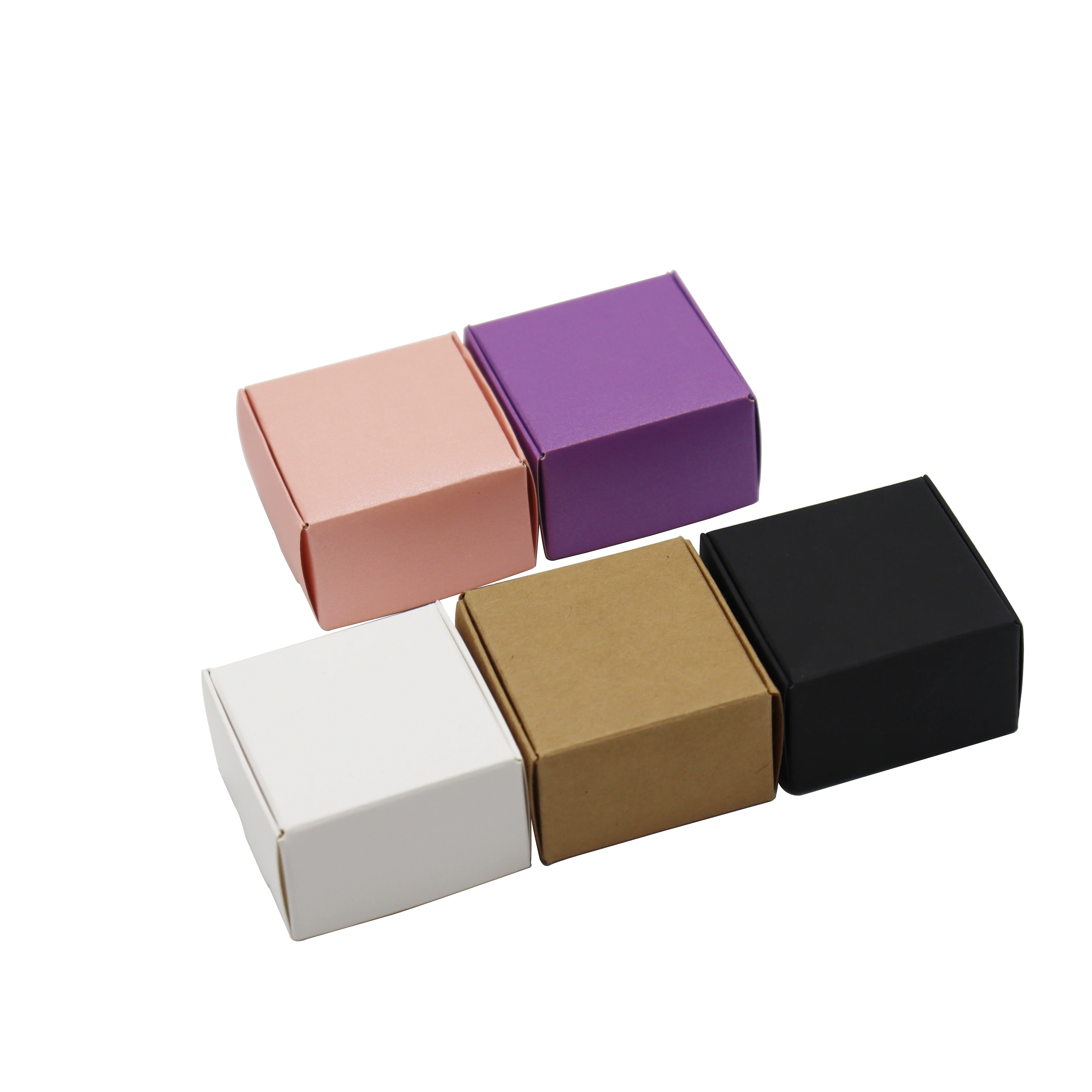 4x4x2.5cm Hot Sell DIY Kraft Gift Boxes White/Brown/Black Paper Small Soap Box Kraft Cardboard Mini Jewelry Packing Carton Box