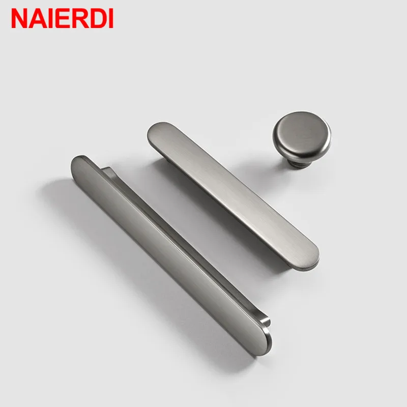 NAIERDI Zinc Alloy Cabinet Handles Nordic Gold Black Drawer Knobs Wardrobe Door Handles European Furniture Handle Hardware