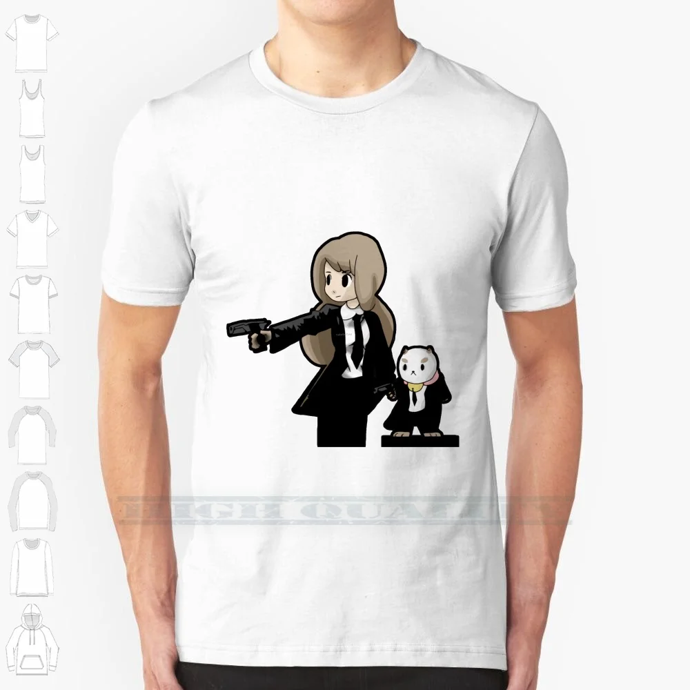 Fiction 100% Cotton T Shirt Cute Adorable Pulp Fiction Movie Quentin Tarantino Dog Kitten Girl Anime Colourful Parody Cartoon