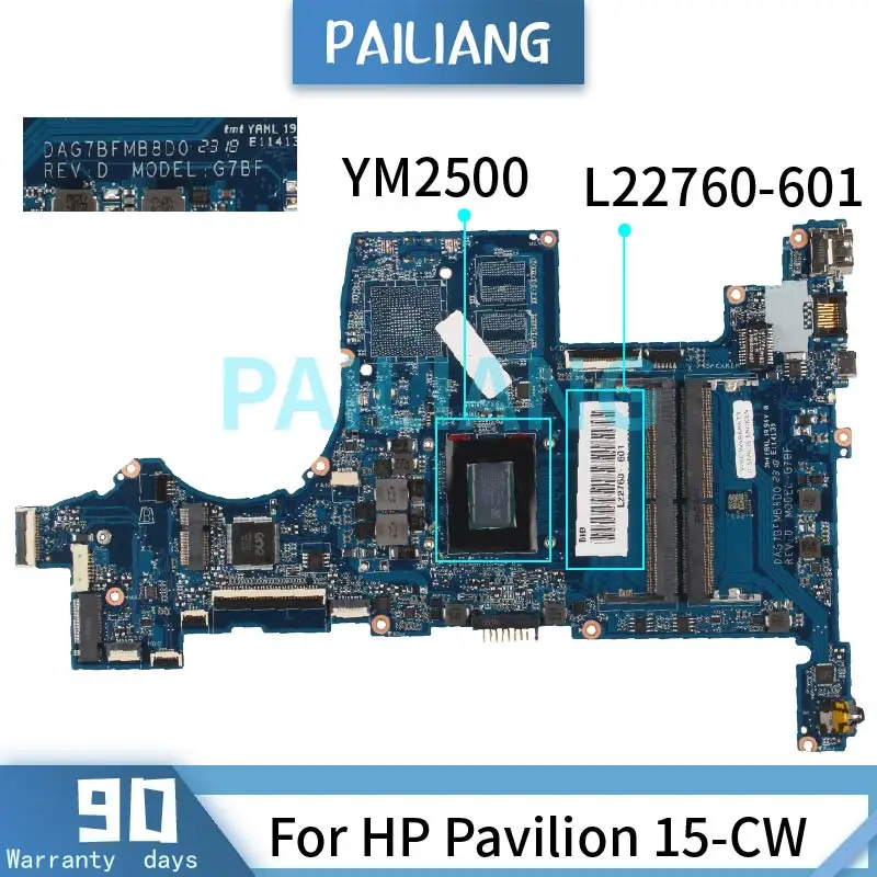 

Mainboard For HP Pavilion 15-CW YM2500 Laptop motherboadrd L22760-601 DAG7BFMB8D0 DDR4 Tested OK