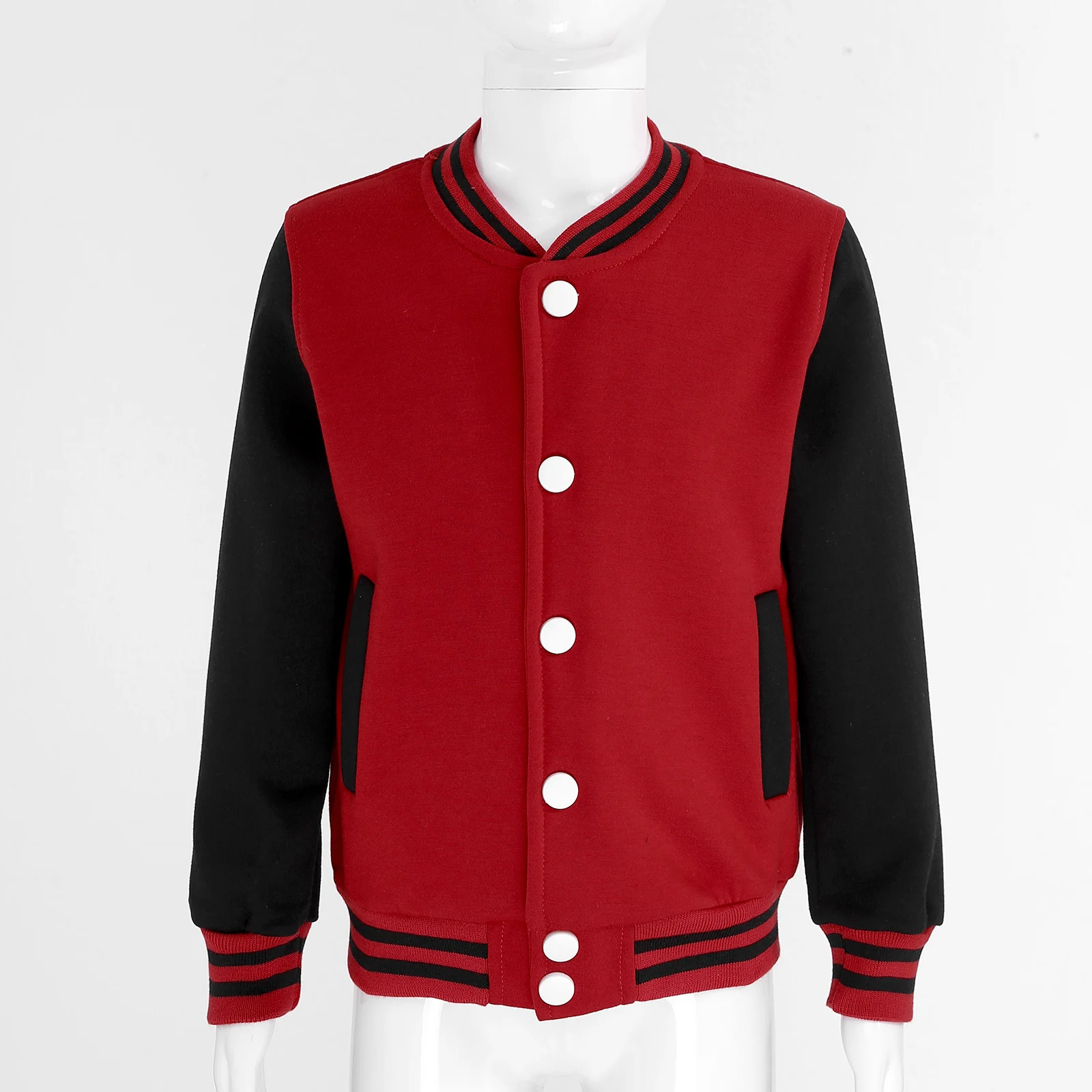 Kinder Mädchen Jungen Baseball Plain Jacke kinder Kleidung Frühling Herbst Varsity Uniformen Mantel Langarm Patchwork Oberbekleidung