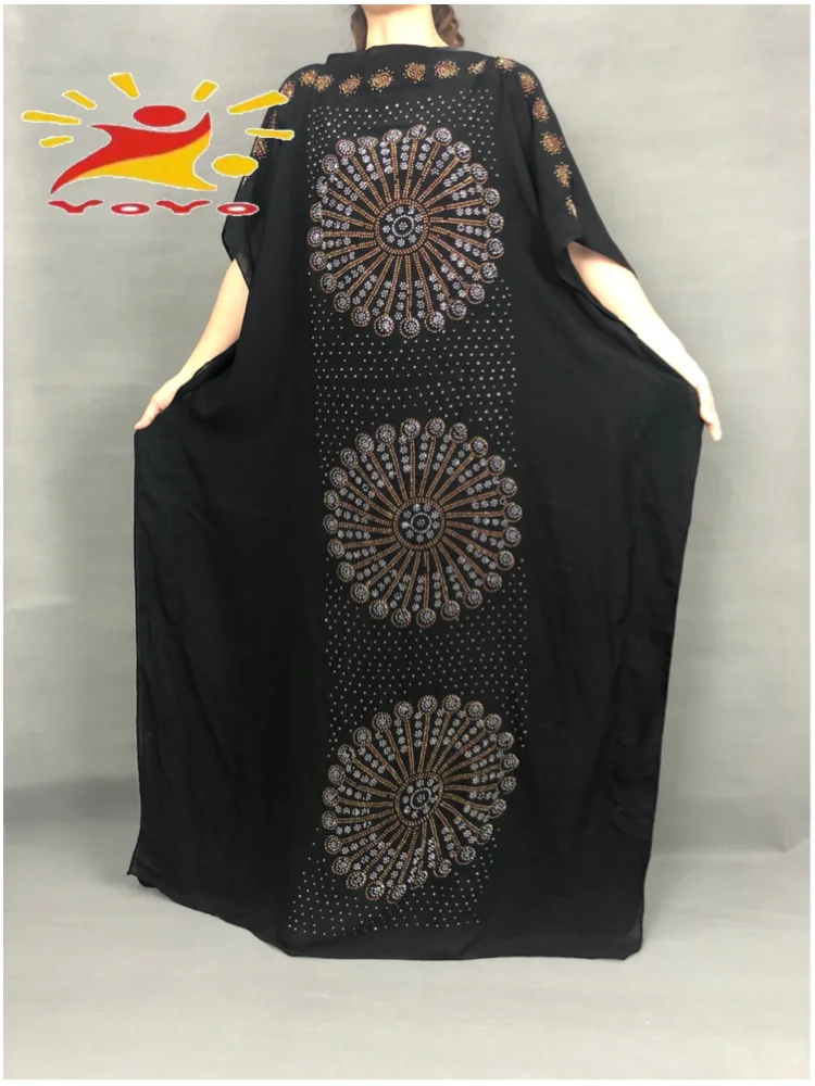 Vestido largo Abaya Dashiki africano para mujer, caftania turca con flores, moda musulmana para verano, HB098