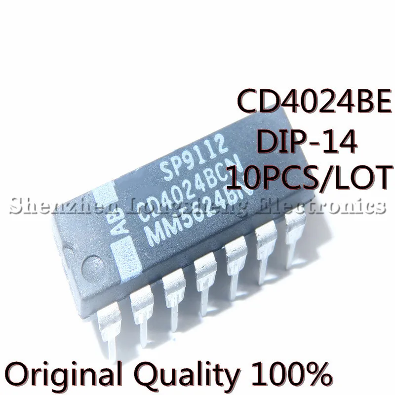 10PCS/LOT Original Quality 100% CD4024BE CD4024 DIP-14 Logic Counter  New In Stock