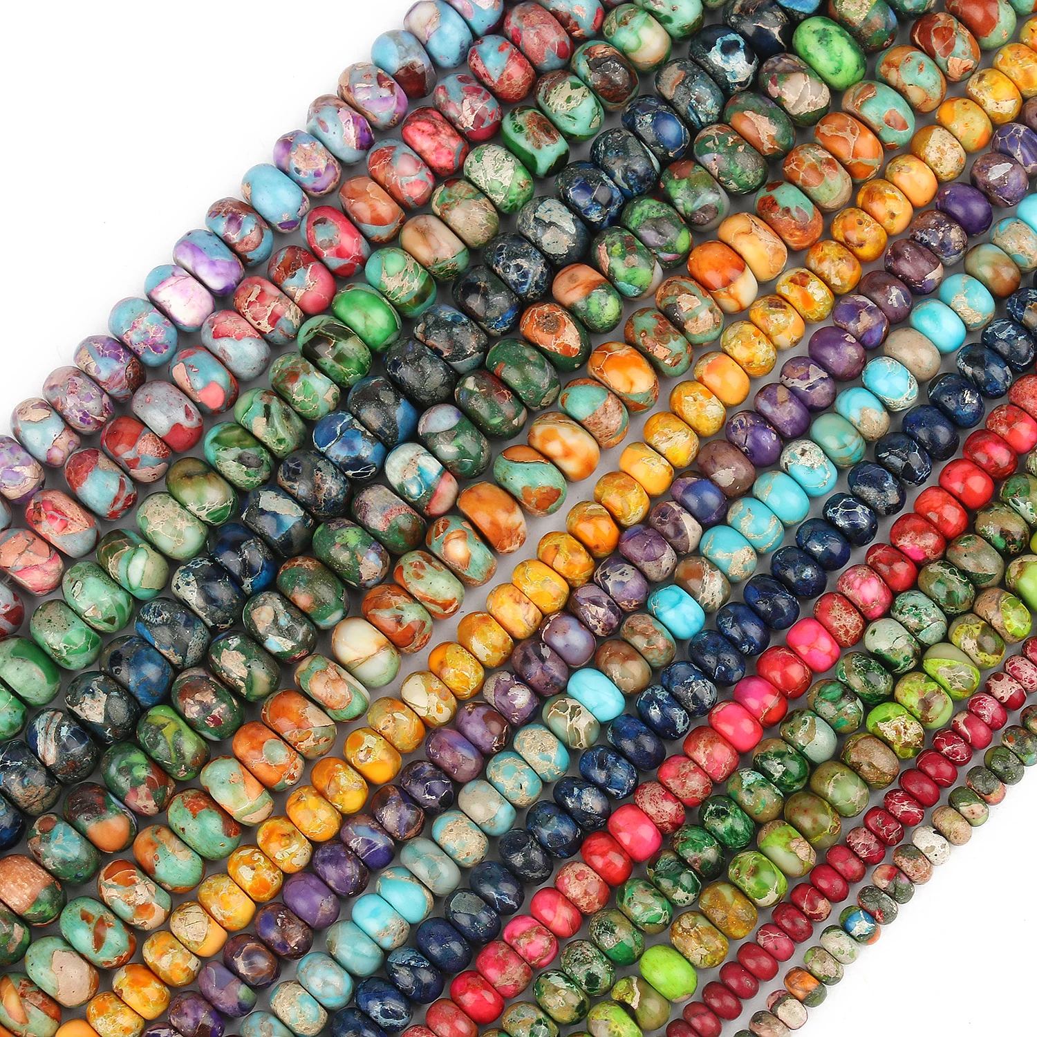 Multicolor Sea Sediment 4/6/8mm Natural Stone Beads Round Loose Spacer Beads for Jewelry Making DIY Bracelet Accessories 15inch