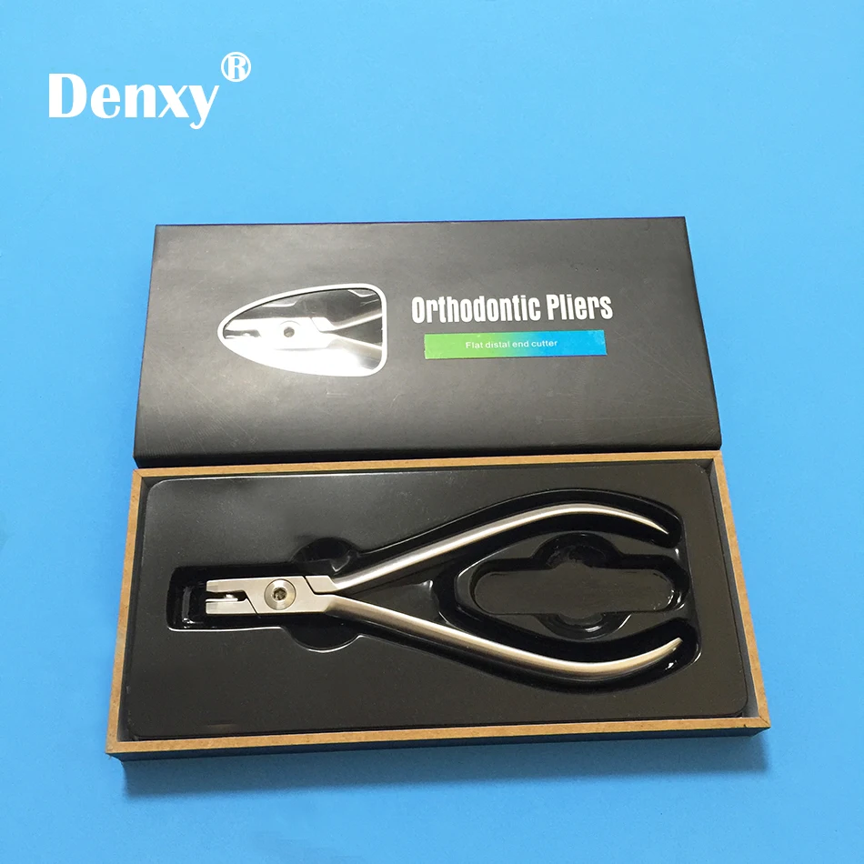 Denxy 1pc Dental Orthodontic Pliers Medical stainless steel Flat Distal End Cutter Ligature Plier Ligature Cutter Dental Tools