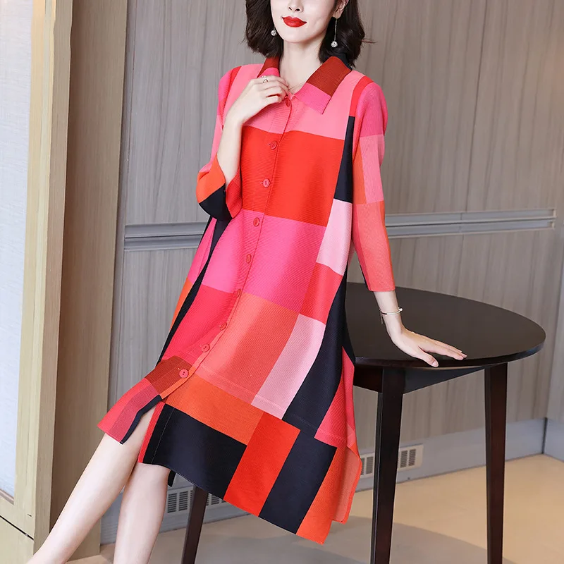 

Pleated High-end Dress Summer 2021 New Women's Loose Size Big Plus Size Pleated Dress