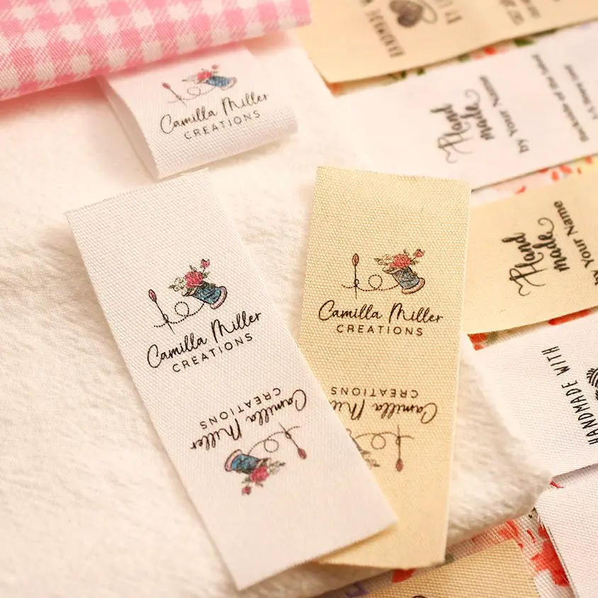 25*70mm Cotton With Logo or Text Sewing accessori Label,tags for knitted things,Custom,Personalizada,handmade label,gift tags