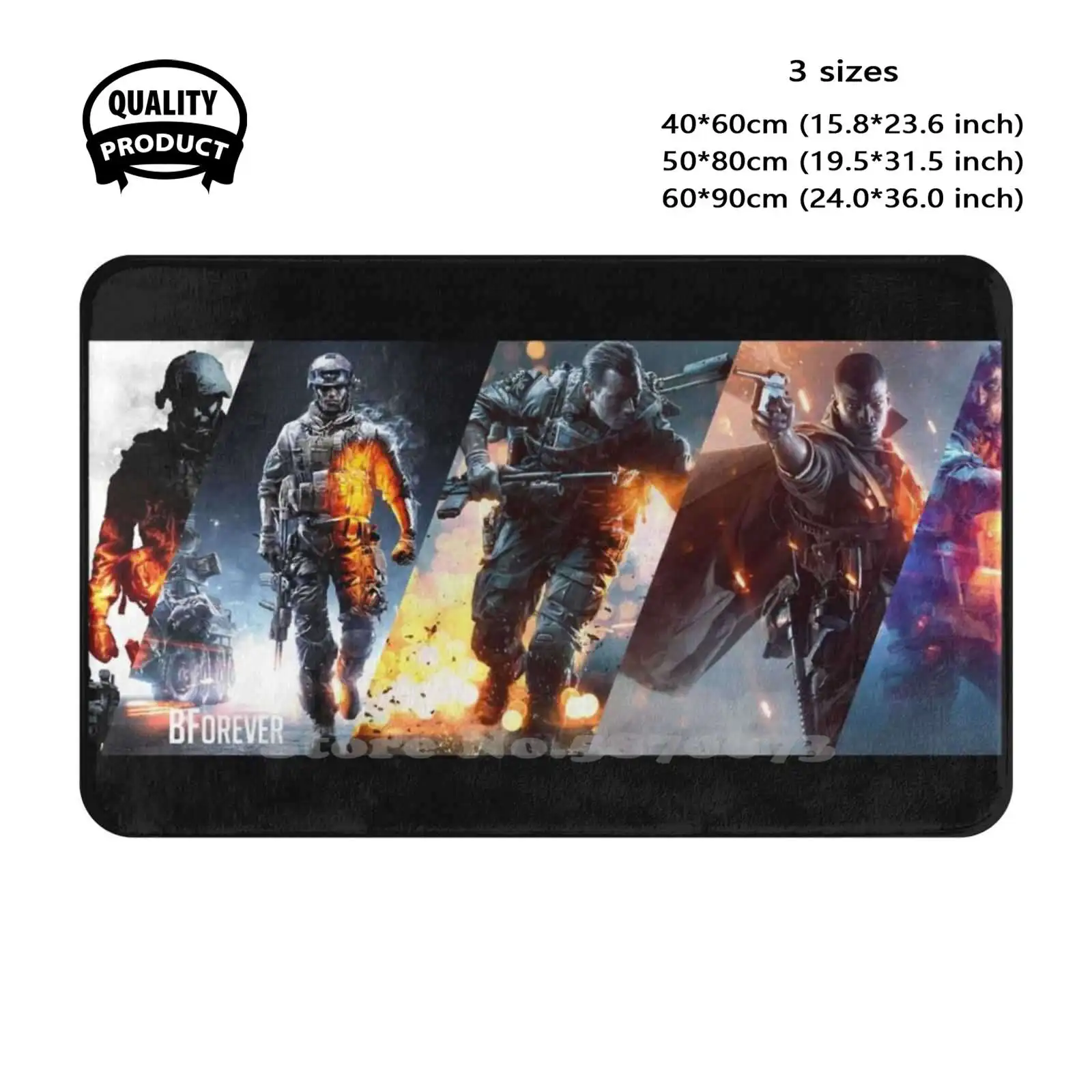 Battlefield Forever Soft Cushion Home Carpet Door Mat Car Rug Bf4 Bf3 Bf2 Battlefield4 Battlefield1 Battlefieldone Battlefieldv