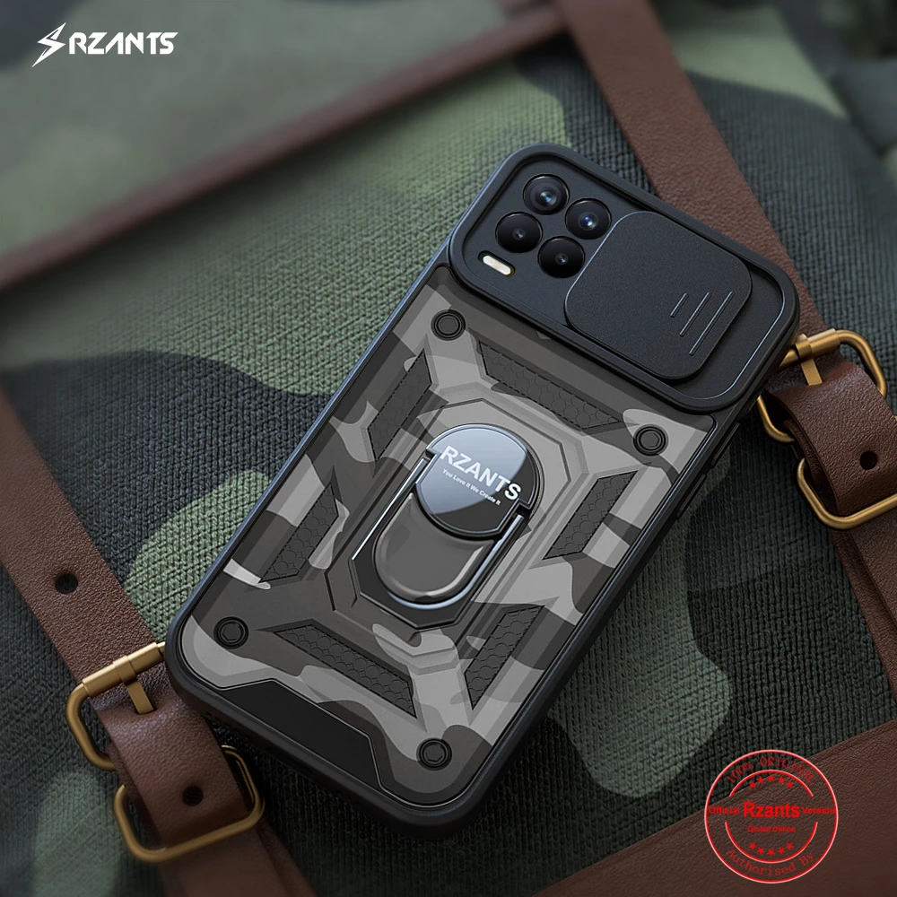 Rzants For OPPO Realme 8 Realme 8 Pro Case [Jungle tank] Camera Protection Rotation Ring Stand Holder Camouflage Cover