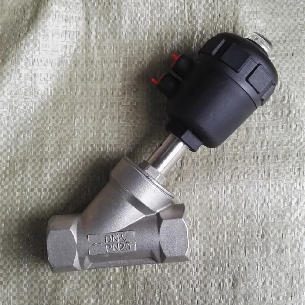 

DN25 1" BSP Stainless Steel 304 Single Acting Air Actuated Riceplus Angle Seat Valve Normally Closed