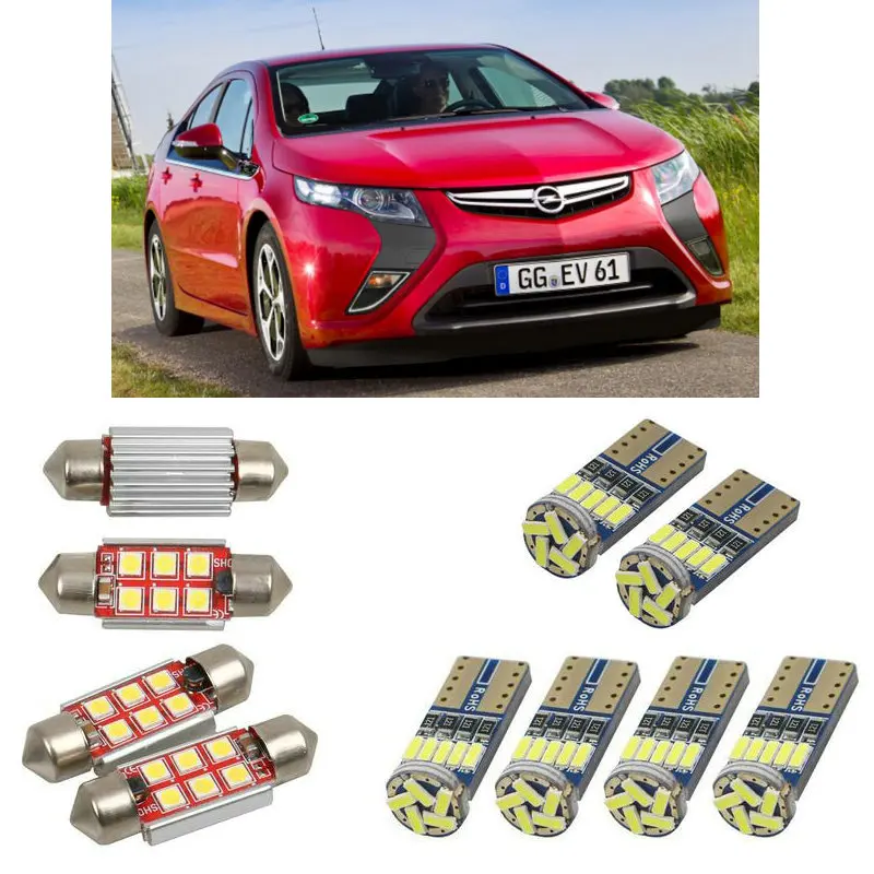 Interior led Car lights For Opel ampera r12 hatchback bulbs for cars License Plate Light 6pc