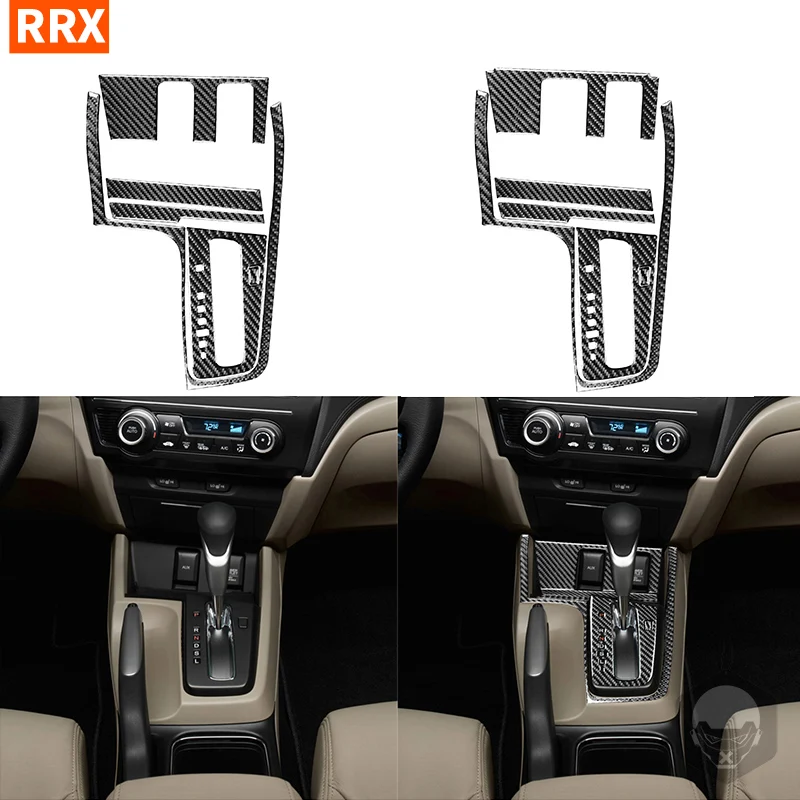 

For Honda Civic 9 Coupe Sedan 2013-2015 Carbon Fiber Stickers Gear Shift Panel Border Car Interior Accessories Decorative