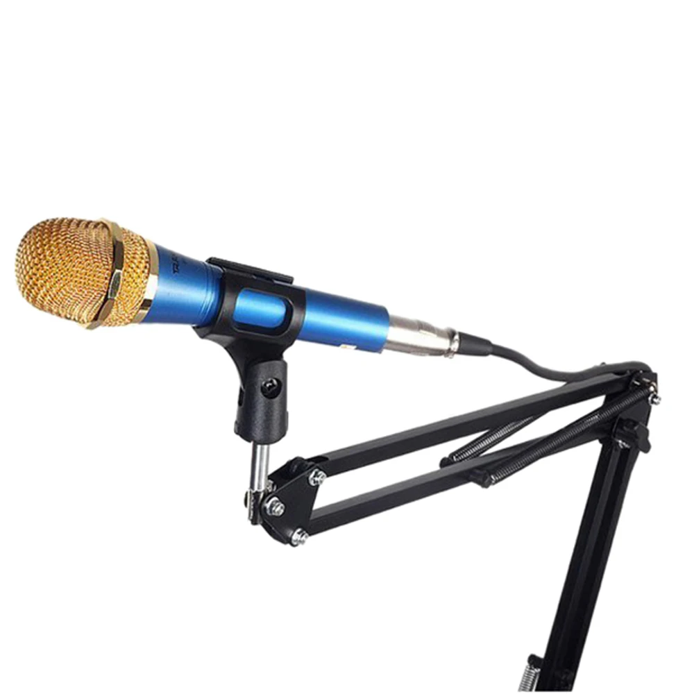 

NEW Extendable Recording Microphone Holder Suspension Boom Scissor Arm Stand Holder with Mic Clip Table Mounting Clamp