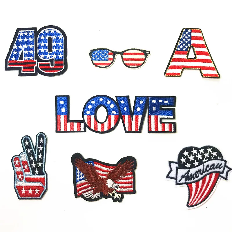 eagle yeah sign Glasses Stripes patch DIY Clothing Iron on Embroidered