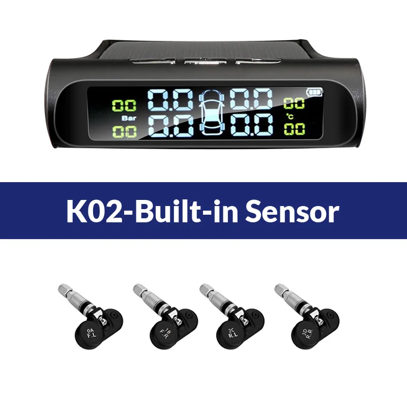 E-ACE Zonne-energie TPMS Autobandenspanning Alarm Monitor Systeem Auto Beveiliging Alarmsystemen Bandenspanning Temperatuur Waarschuwing