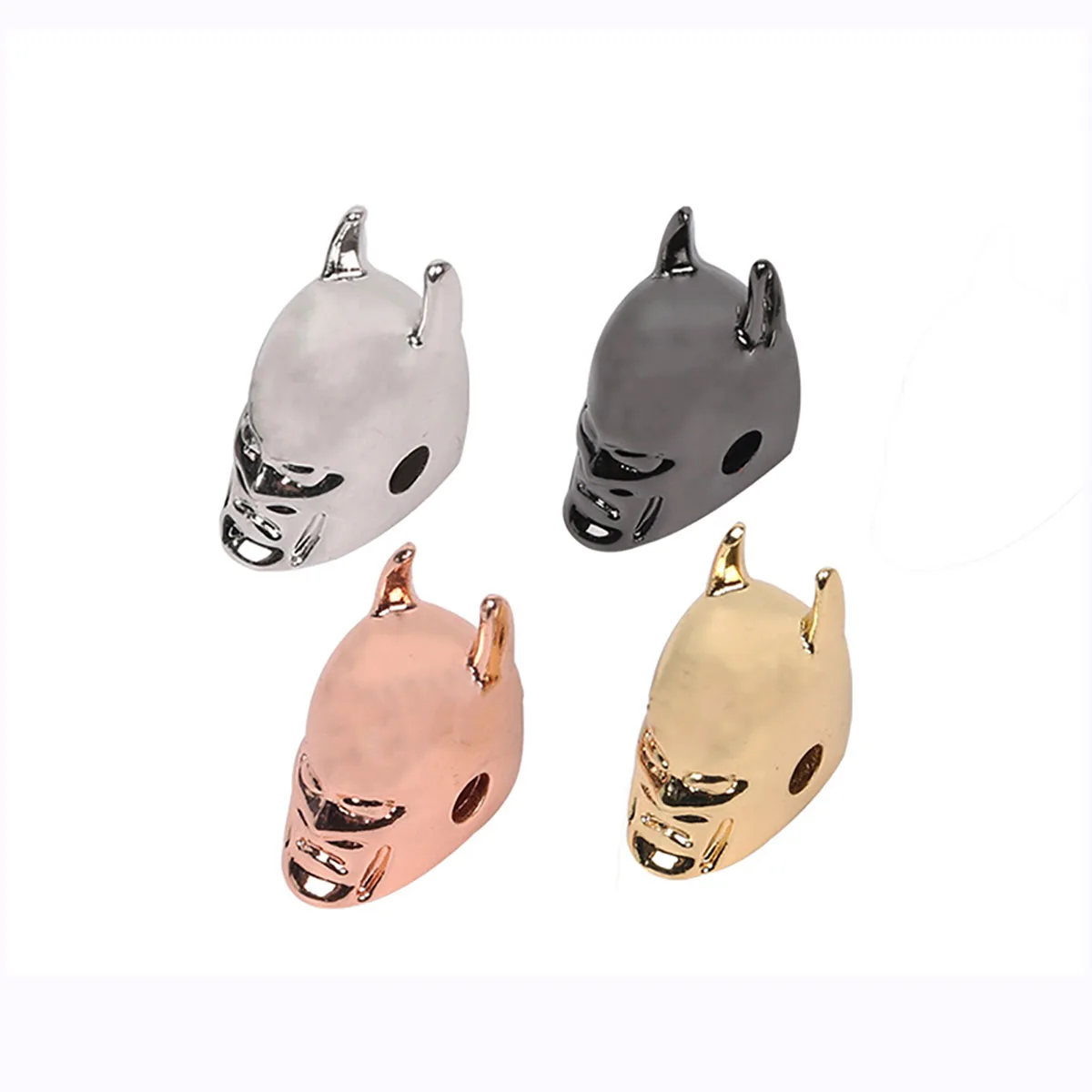 AAA 4 Color Copper Mask Helmet Handmade Pendant Accessories  Finding DIY Women Men Bracelet Necklace For Jewelry Making Supplies