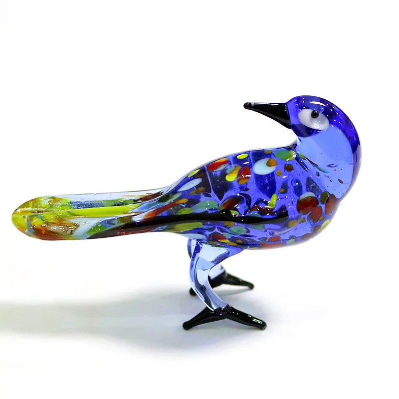 

Custom Murano Glass Bird Figurines Colorful Cute Animals Crafts Small Sculpture Ornaments For Home Table Decoration Accessories