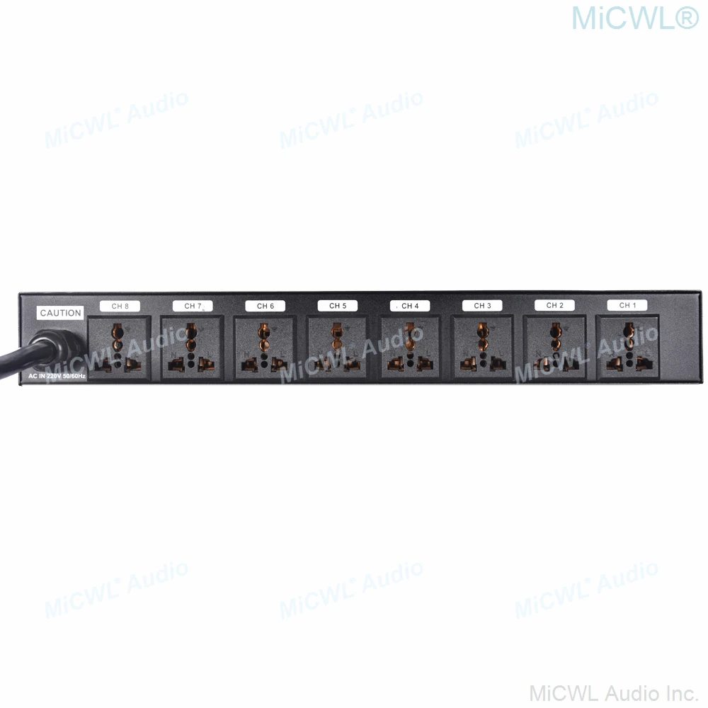 MiCWL 10 채널 디지털 전원 시퀀스 컨트롤러 에어 스위치 30A 6000W 컨디셔너 서지 보호기 8 + 2 전원 공급 장치 레귤레이터