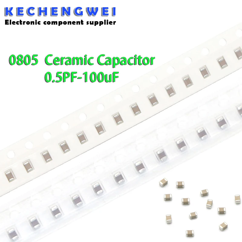 100 sztuk 100nF X7R błąd 10% 50V 0805 0.1UF 104 1pF ~ 47uF SMD grubowarstwowy chip wielowarstwowy kondensator ceramiczny