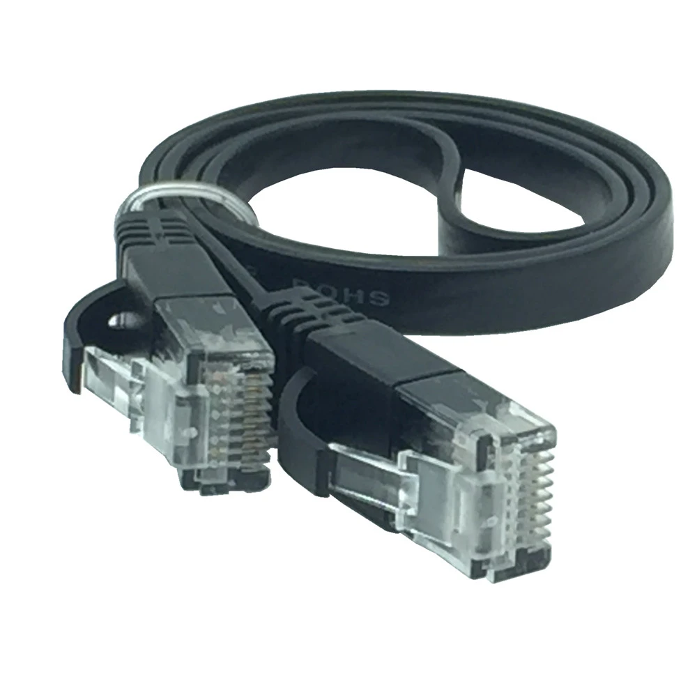 Kabel CAT6 płaski UTP kabel sieciowy Ethernet RJ45 kabel sieciowy LAN czarny kolor 0.5M 1M 1.5M 2M 3M 5M 10M 15M 20M 25M 30M