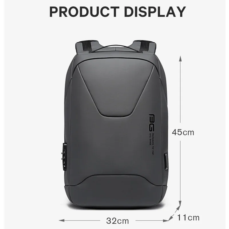 BANGE New Men's Anti-Theft Waterproof 15.6-inch Laptop Backpack Business Daily Travel USB Charging Mochila Woman's Bag