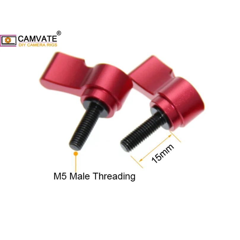Vite a leva rotante filettata M5 regolabile CAMVATE (lunga 15mm) per impianto di perforazione della fotocamera/piastra di rilascio rapido/supporto spalla/morsetto asta