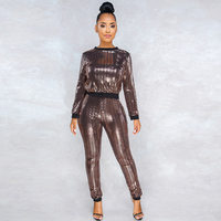 Long Sleeve TWO PIECE SET Sequin Sexy Matching Night Club Party Shining Glitter Tracksuit Outfits Suits Elegant Streetwear 2 pcs
