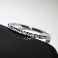 Huitan New 2020 Minimalist Thin Rings for Women Wedding Brilliant Cubic Zircon High Quality Versatile Female Finger Ring Jewelry - Image 4