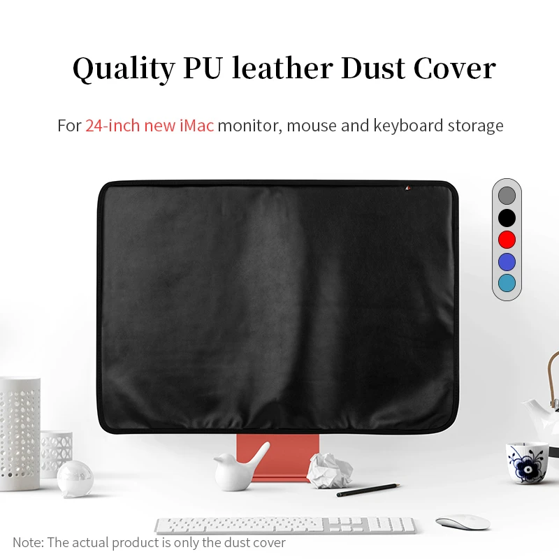 PU Leather Monitor Dust Cover for Apple 2021 iMac 24-inch Computer Protective Sleeve 24'' all-in-one PC Storage Organize