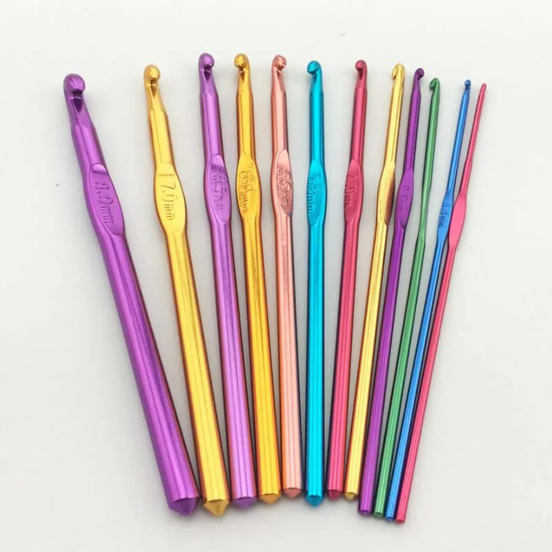 1Pcs Crochet Hook Handle Knitting Needles 2.5mm 3mm 3.5mm 4mm 4.5mm 5mm 5.5mm 6mm 7mm 8mm 9mm 10mm Yarn Sweater Weave Craft Tool